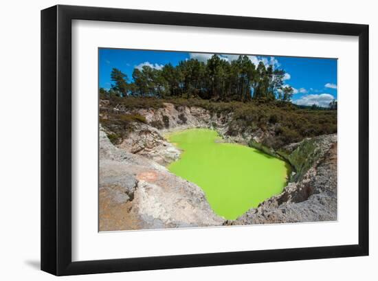 Devil's Bath Crater Wai-O-Tapu-null-Framed Art Print