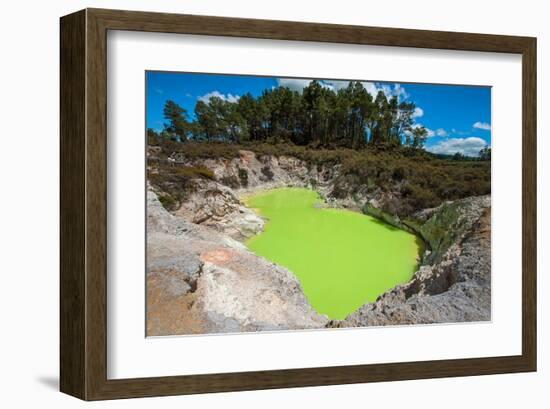 Devil's Bath Crater Wai-O-Tapu-null-Framed Art Print