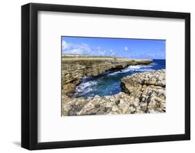 Devil's Bridge, geological limestone rock formation and arch, Willikies, Antigua-Eleanor Scriven-Framed Photographic Print