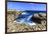 Devil's Bridge, geological limestone rock formation and arch, Willikies, Antigua-Eleanor Scriven-Framed Photographic Print