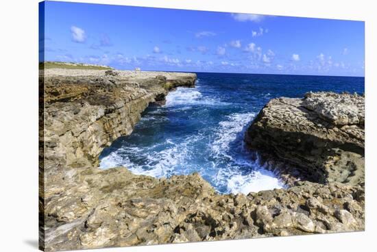 Devil's Bridge, geological limestone rock formation and arch, Willikies, Antigua-Eleanor Scriven-Stretched Canvas