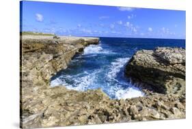 Devil's Bridge, geological limestone rock formation and arch, Willikies, Antigua-Eleanor Scriven-Stretched Canvas