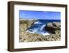 Devil's Bridge, geological limestone rock formation and arch, Willikies, Antigua-Eleanor Scriven-Framed Photographic Print