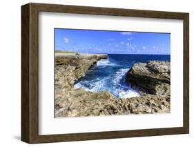 Devil's Bridge, geological limestone rock formation and arch, Willikies, Antigua-Eleanor Scriven-Framed Photographic Print