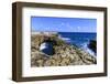 Devil's Bridge, limestone rock formation and arch, tourist takes selfie, Antigua-Eleanor Scriven-Framed Photographic Print