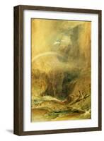 Devil's Bridge, St. Gotthard's Pass, C.1804 (W/C and White Wax Crayon on Wove Paper)-J. M. W. Turner-Framed Giclee Print