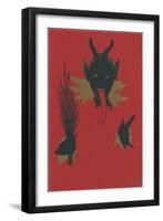 Devil's Face and Hands-null-Framed Art Print