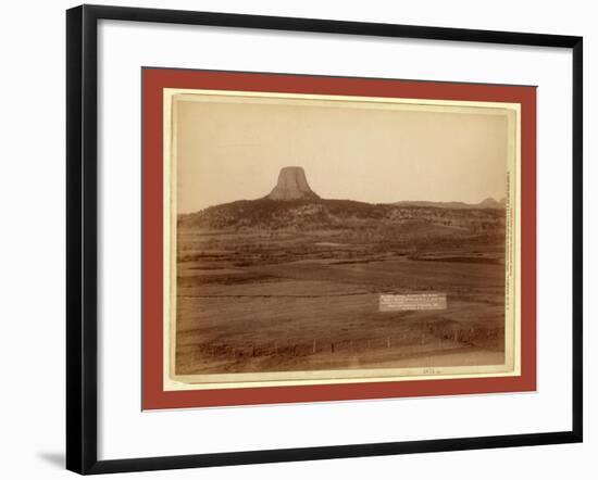 Devil's Tower and Mo. Buttes. Ryan's Ranch in Foreground, 2 Miles from Camera to Tower-John C. H. Grabill-Framed Giclee Print