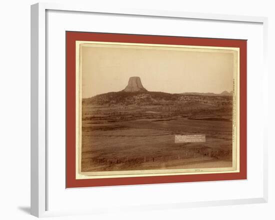 Devil's Tower and Mo. Buttes. Ryan's Ranch in Foreground, 2 Miles from Camera to Tower-John C. H. Grabill-Framed Giclee Print