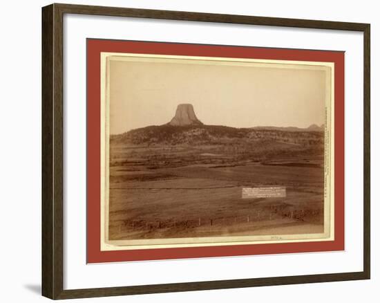 Devil's Tower and Mo. Buttes. Ryan's Ranch in Foreground, 2 Miles from Camera to Tower-John C. H. Grabill-Framed Giclee Print