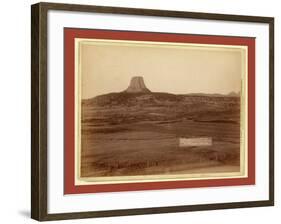 Devil's Tower and Mo. Buttes. Ryan's Ranch in Foreground, 2 Miles from Camera to Tower-John C. H. Grabill-Framed Giclee Print