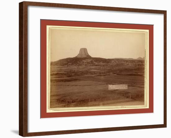 Devil's Tower and Mo. Buttes. Ryan's Ranch in Foreground, 2 Miles from Camera to Tower-John C. H. Grabill-Framed Giclee Print