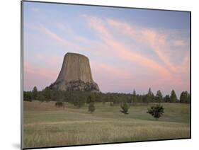 Devil's Tower at Sunset, Devil's Tower National Monument, Wyoming-James Hager-Mounted Photographic Print