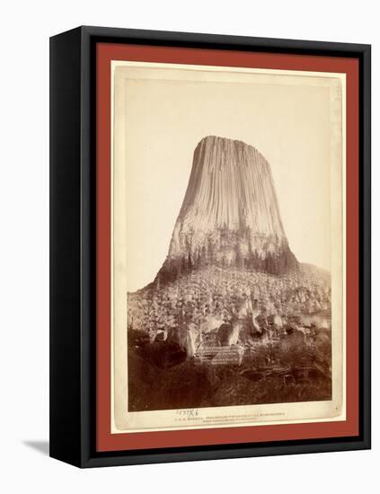 Devil's Tower. from W[Est] Side Showing Millions of Tons of Fallen Rock. Tower 800 Feet High from i-John C. H. Grabill-Framed Stretched Canvas