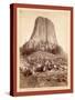 Devil's Tower. from West Side Showing Millions of Tons of Fallen Rock. Tower 800 Feet High from its-John C. H. Grabill-Stretched Canvas