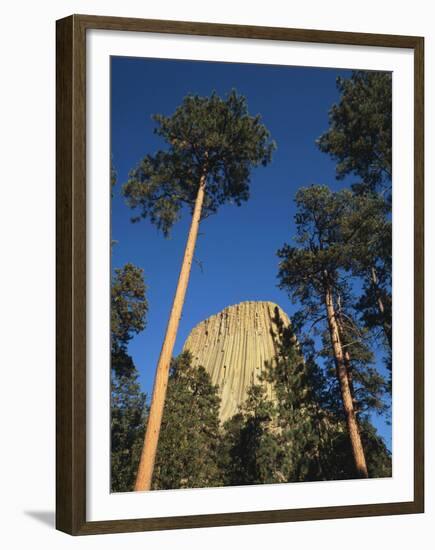 Devil's Tower National Monument at Dusk, Hulett, Wyoming, USA-Walter Bibikow-Framed Premium Photographic Print