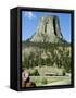 Devil's Tower National Monument, Wyoming, USA-Ethel Davies-Framed Stretched Canvas