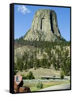 Devil's Tower National Monument, Wyoming, USA-Ethel Davies-Framed Stretched Canvas