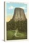 Devil's Tower, Sundance, Wyoming-null-Stretched Canvas