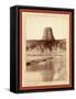 Devil's Tower. with Water Scene from East Side, 1200 High, 800 Diameter. Description Furnished Free-John C. H. Grabill-Framed Stretched Canvas