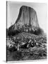 Devil's Tower, Wyoming-John C.H. Grabill-Stretched Canvas