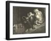 Devil Watching Arrivals in Hell-null-Framed Art Print