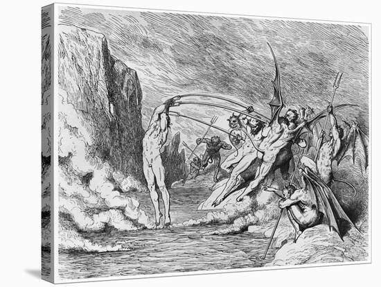 Devils, Illustration from "The Divine Comedy" by Dante Alighieri Paris, Published 1885-Gustave Doré-Stretched Canvas