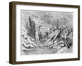 Devils, Illustration from "The Divine Comedy" by Dante Alighieri Paris, Published 1885-Gustave Doré-Framed Giclee Print