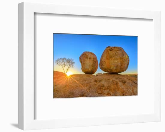 Devils Marbles, the Eggs of mythical Rainbow Serpent, at Karlu Karlu Conservation Reserve-Alberto Mazza-Framed Photographic Print