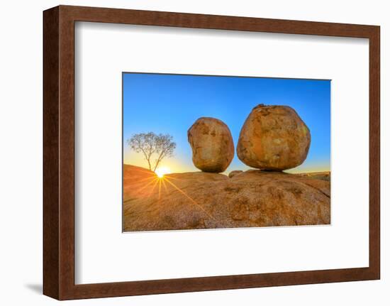 Devils Marbles, the Eggs of mythical Rainbow Serpent, at Karlu Karlu Conservation Reserve-Alberto Mazza-Framed Photographic Print