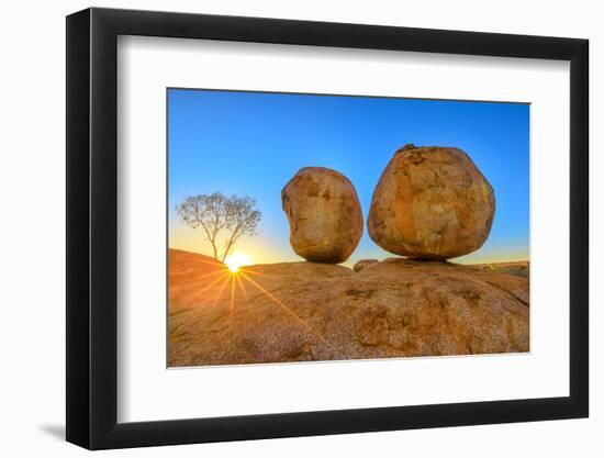 Devils Marbles, the Eggs of mythical Rainbow Serpent, at Karlu Karlu Conservation Reserve-Alberto Mazza-Framed Photographic Print