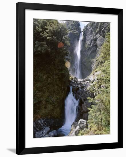 Devils Punchbowl Falls, 131M High, on Walking Track in Mountain Beech Forest, Southern Alps-Jeremy Bright-Framed Photographic Print