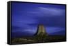 Devils Tower Sunset & Star Trails-Steve Gadomski-Framed Stretched Canvas
