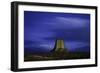 Devils Tower Sunset & Star Trails-Steve Gadomski-Framed Photographic Print