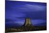 Devils Tower Sunset & Star Trails-Steve Gadomski-Mounted Photographic Print