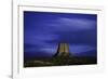 Devils Tower Sunset & Star Trails-Steve Gadomski-Framed Photographic Print