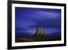 Devils Tower Sunset & Star Trails-Steve Gadomski-Framed Photographic Print