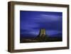 Devils Tower Sunset & Star Trails-Steve Gadomski-Framed Photographic Print