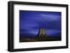 Devils Tower Sunset & Star Trails-Steve Gadomski-Framed Photographic Print