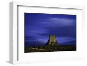 Devils Tower Sunset & Star Trails-Steve Gadomski-Framed Photographic Print