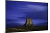 Devils Tower Sunset & Star Trails-Steve Gadomski-Mounted Photographic Print