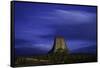 Devils Tower Sunset & Star Trails-Steve Gadomski-Framed Stretched Canvas