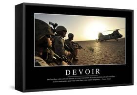 Devoir: Citation Et Affiche D'Inspiration Et Motivation-null-Framed Stretched Canvas