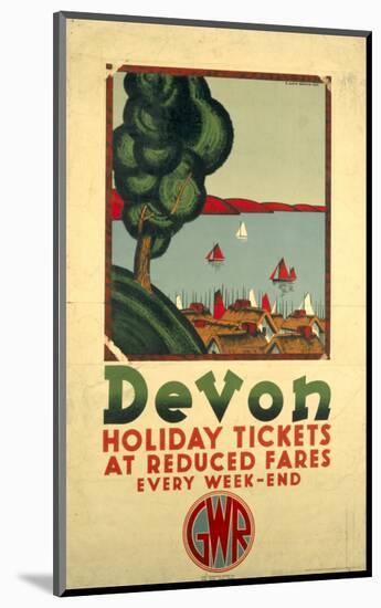 Devon Holiday Tickets at Reduced Fares-null-Mounted Art Print