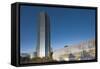 Devon Tower and Myriad Botanical Gardens, Oklahoma City, Oklahoma, USA-Walter Bibikow-Framed Stretched Canvas