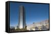 Devon Tower and Myriad Botanical Gardens, Oklahoma City, Oklahoma, USA-Walter Bibikow-Framed Stretched Canvas