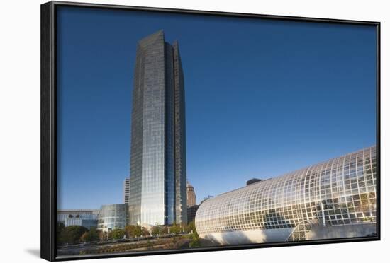 Devon Tower and Myriad Botanical Gardens, Oklahoma City, Oklahoma, USA-Walter Bibikow-Framed Photographic Print