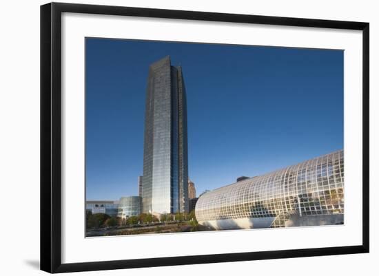 Devon Tower and Myriad Botanical Gardens, Oklahoma City, Oklahoma, USA-Walter Bibikow-Framed Photographic Print