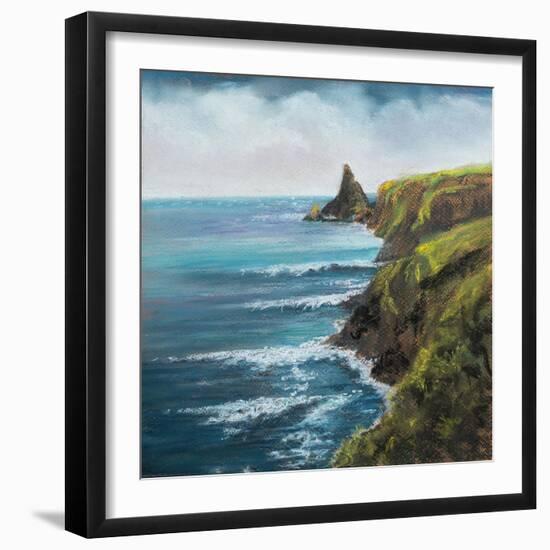 Devonshire coastal scene,  pastel-Margo Starkey-Framed Giclee Print