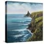 Devonshire coastal scene,  pastel-Margo Starkey-Stretched Canvas